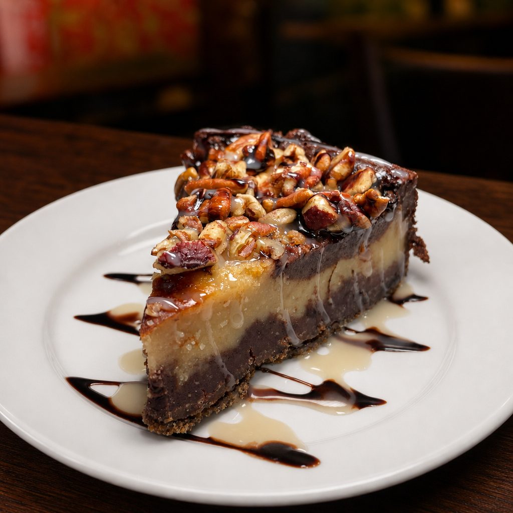 Gluten-Free Turtle Cheesecake.